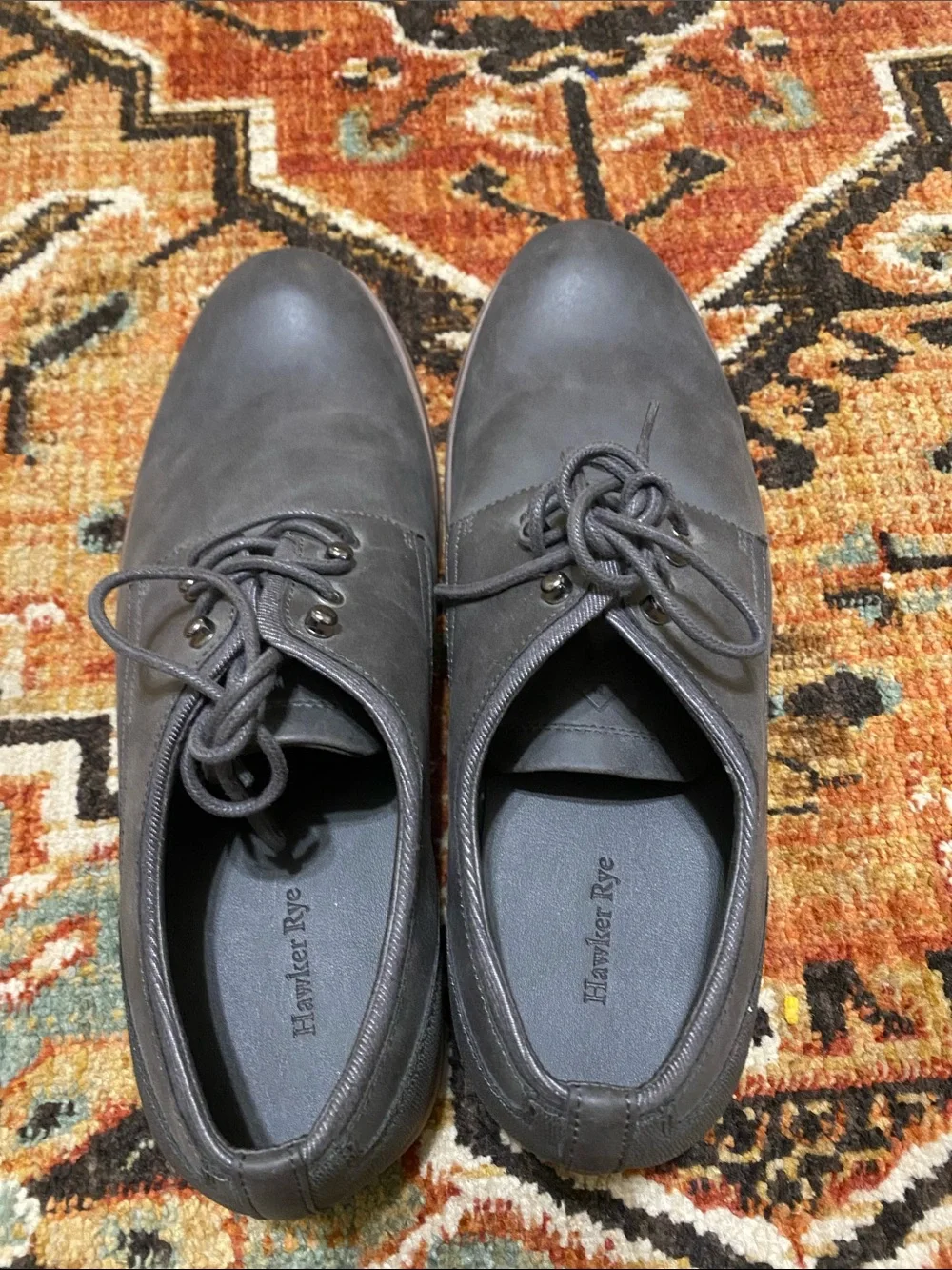 Men's Grey Hawker Rue Derby Shoes — Classic Lace-Up Oxford